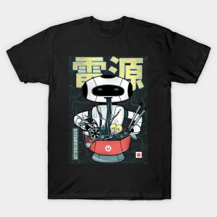 Ramen Noodles Japanese Robot - Power Supply T-Shirt